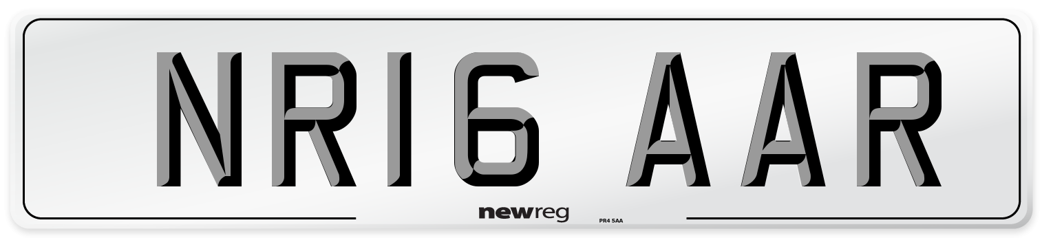 NR16 AAR Number Plate from New Reg